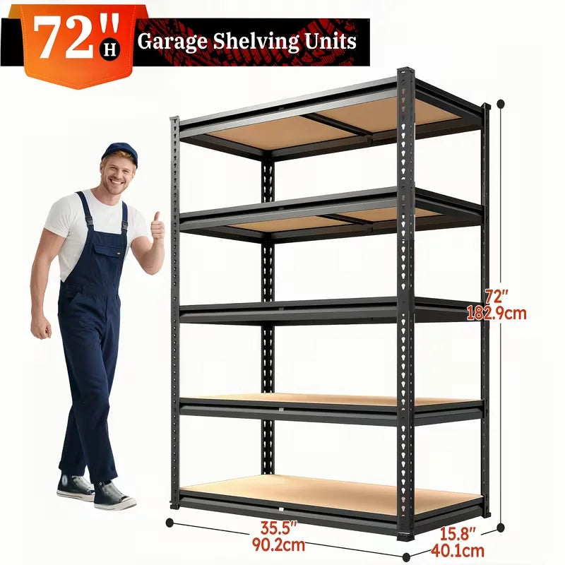 Heavy Duty Metal Storage Rack Adjustable Height Industrial Shelving Unit