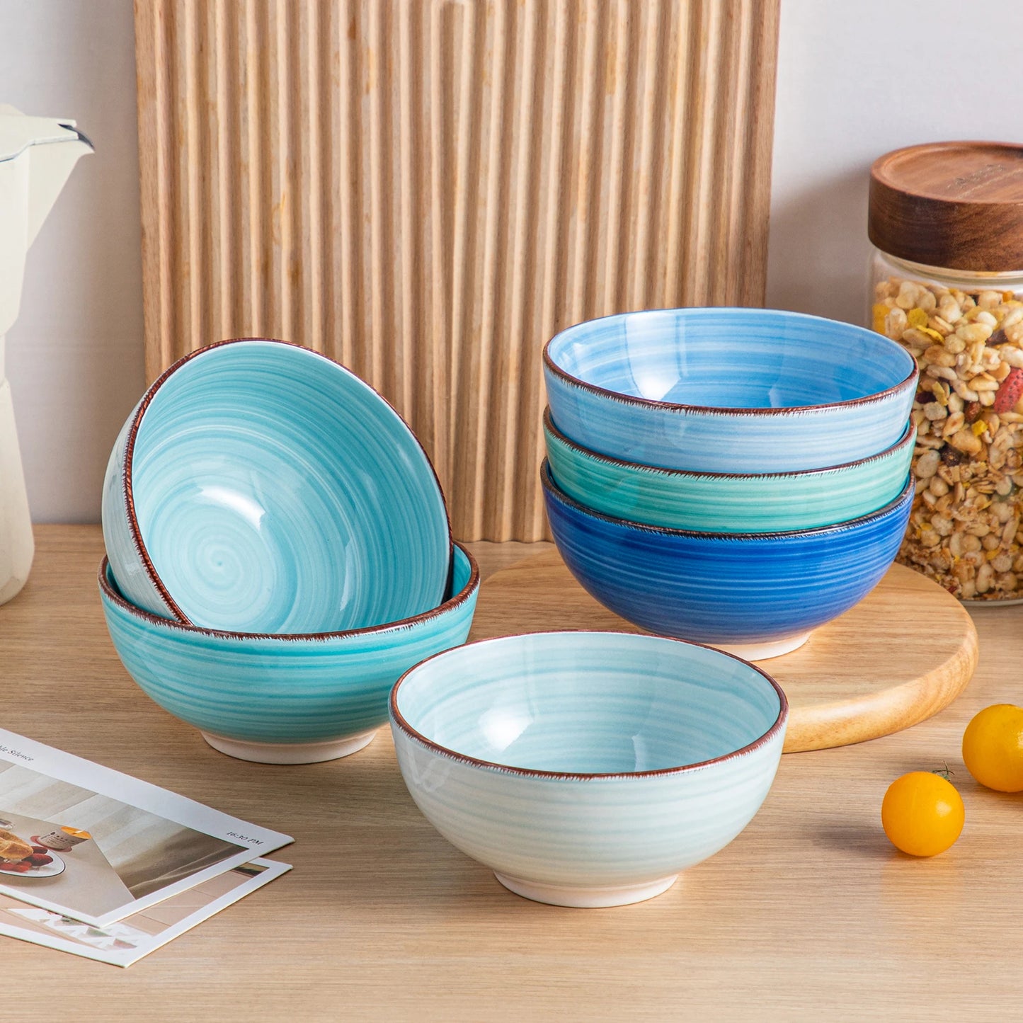 Malacasa Handpainted Ceramic Serving Bowl Set For Dining