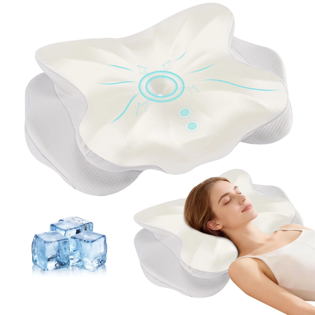 JHK Cooling Memory Foam Cervical Pillow for Neck Pain Relief