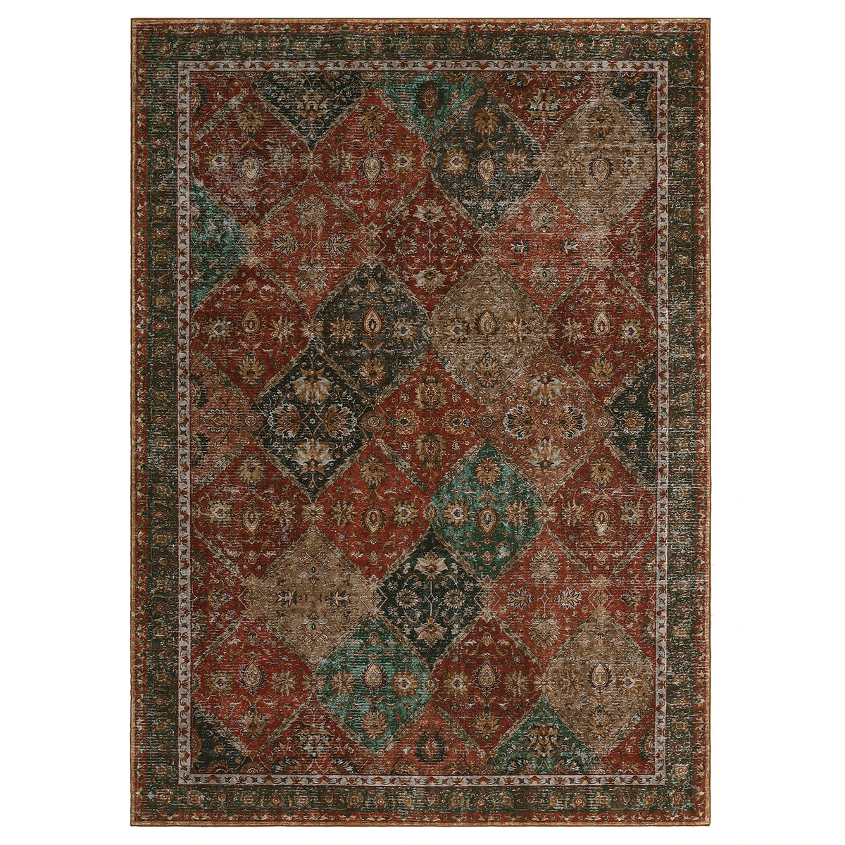 Washable Non Slip Moroccan Trellis Rug for Living Room