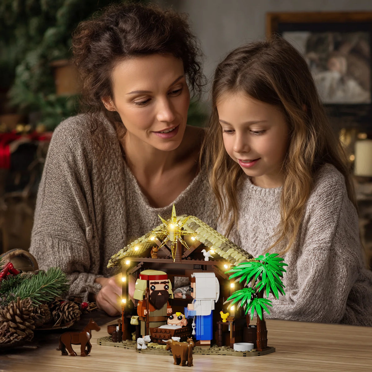 Nativity Jesus Building Block Set for Bible Story Home Decor