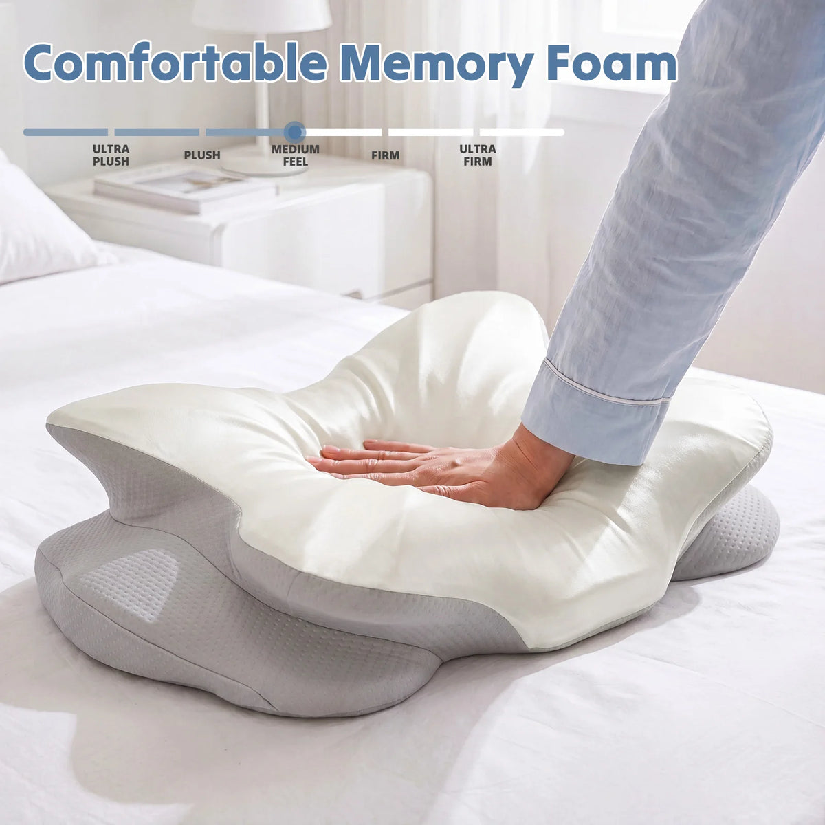 JHK Cooling Memory Foam Cervical Pillow for Neck Pain Relief