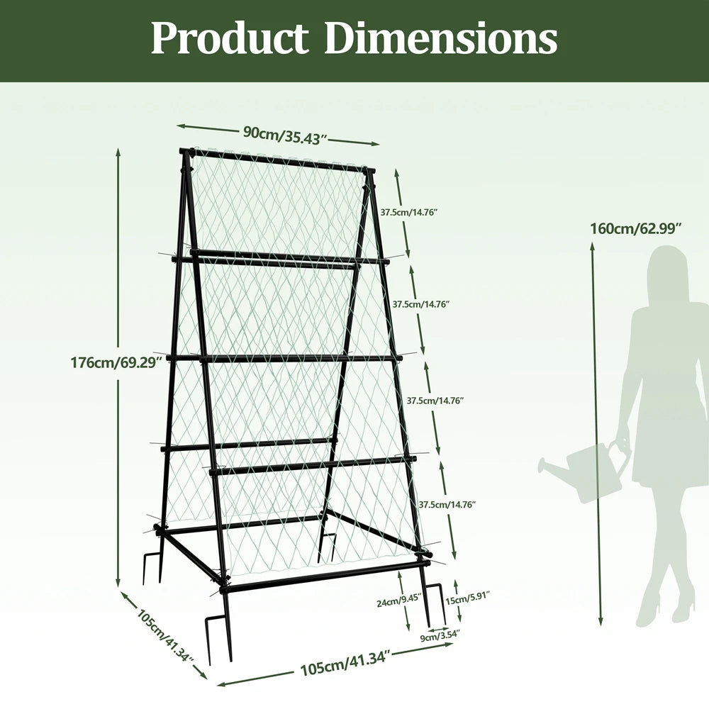 Wisfor Metal A Shaped Garden Trellis Arch for Climbing Plants