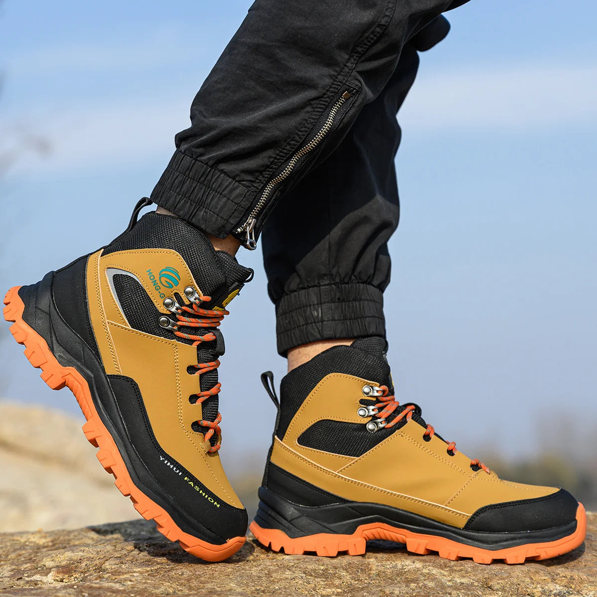 VEIGAR Men's Breathable Steel Toe Anti Puncture Safety Work Boots