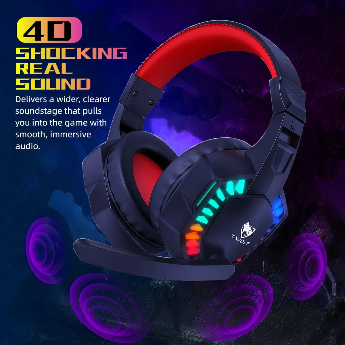 Premium Wired Gaming Headset With Immersive Surround Sound And Microphone