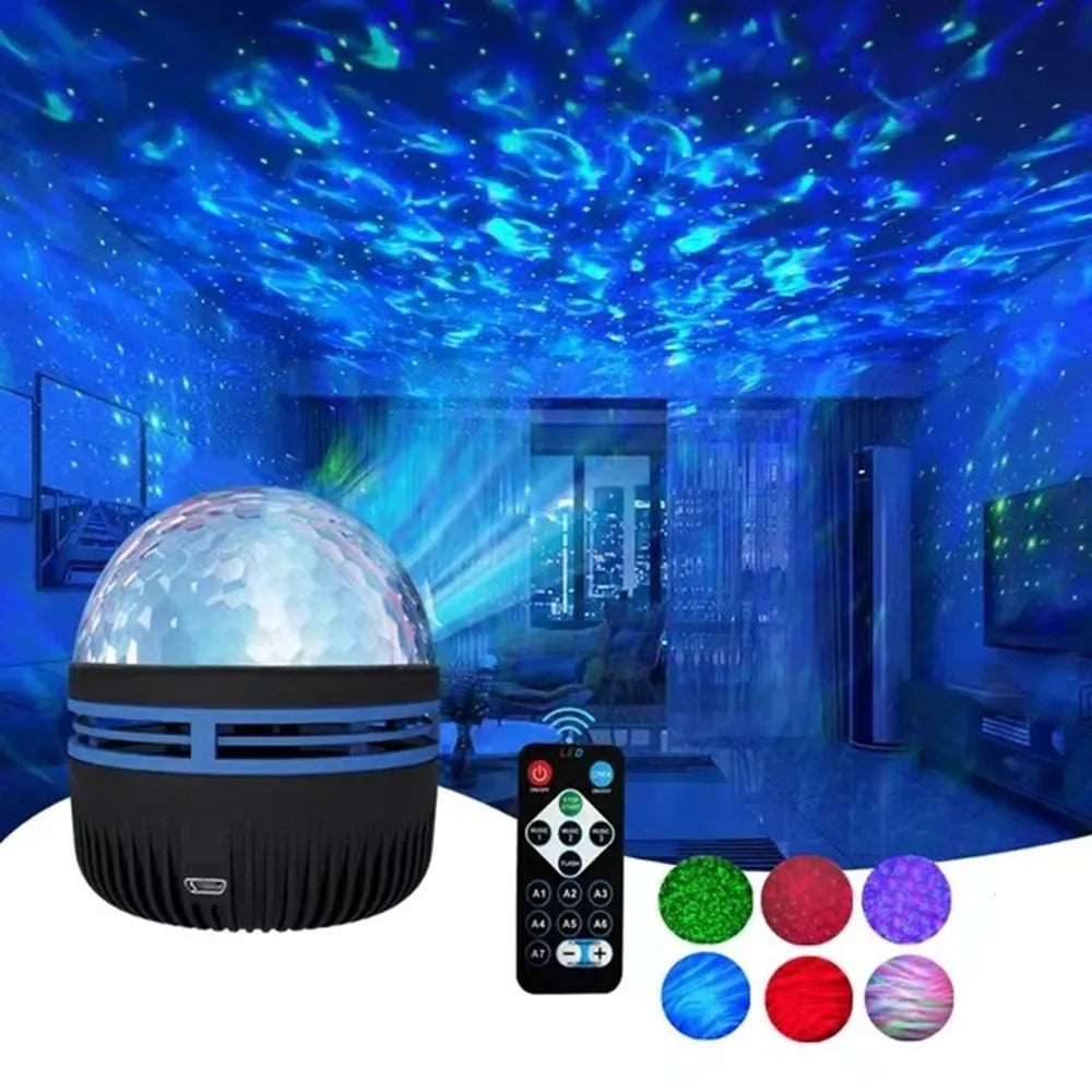 Led Starry Sky Northern Light Projector With Remote And Auto Rotate
