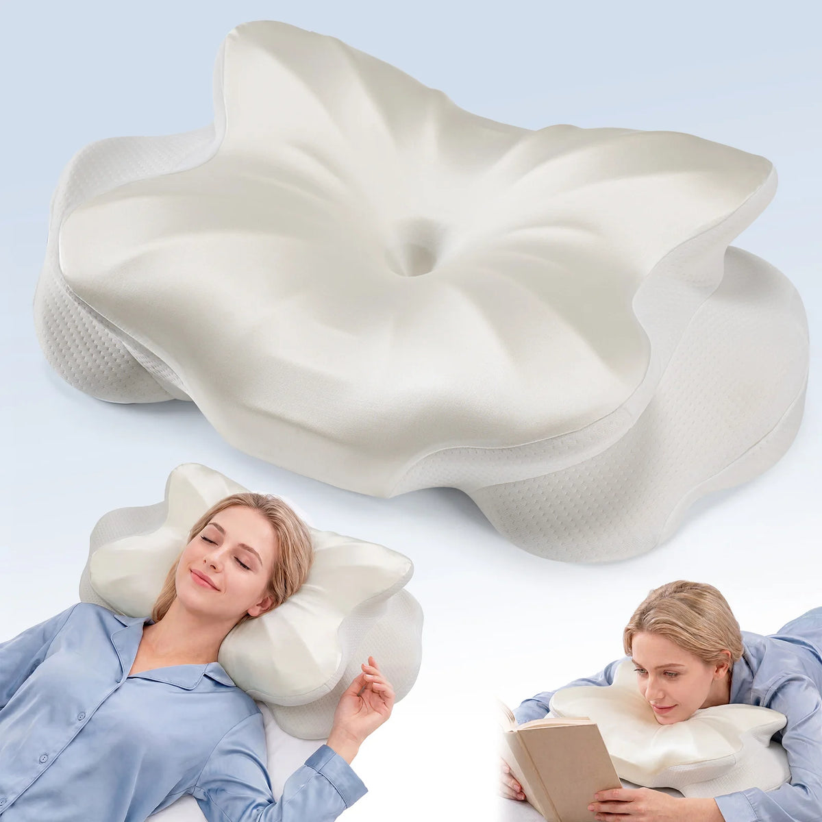 JHK Cooling Memory Foam Cervical Pillow for Neck Pain Relief