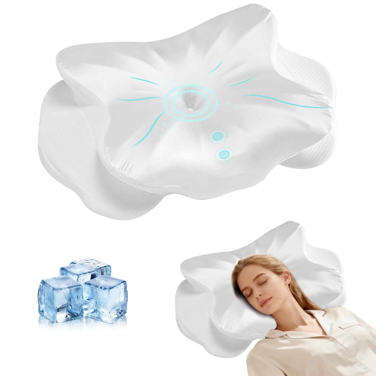JHK Cooling Memory Foam Cervical Pillow for Neck Pain Relief