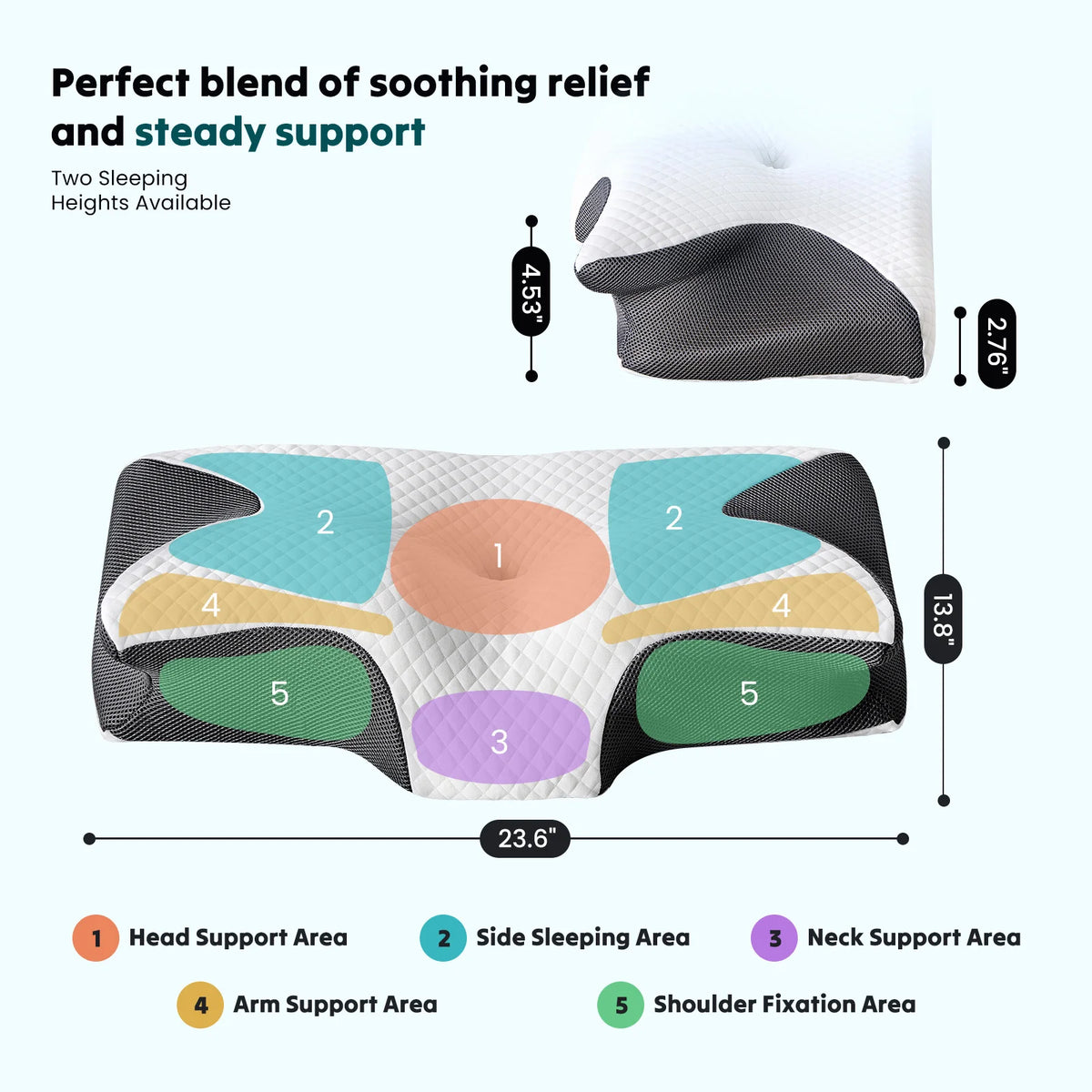 JHK Ergonomic Cervical Neck Memory Foam Pillow