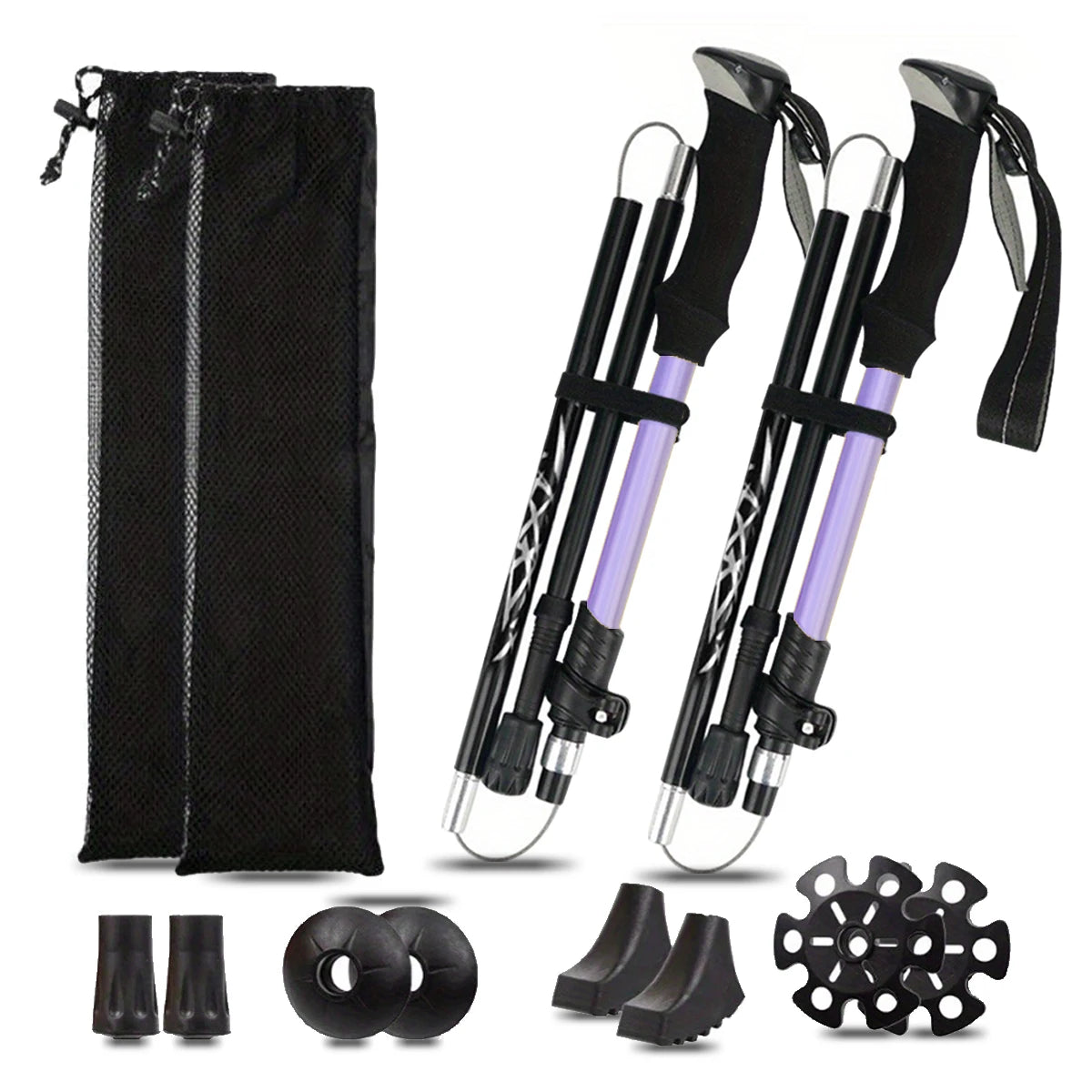 Ultralight Aluminum Alloy Folding Trekking Pole For Hiking And Mountaineering