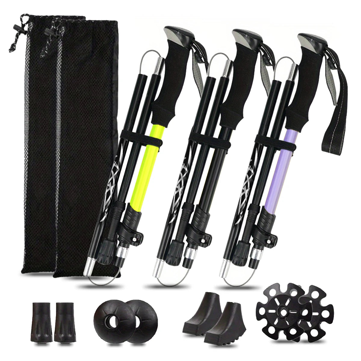 Ultralight Aluminum Alloy Folding Trekking Pole For Hiking And Mountaineering