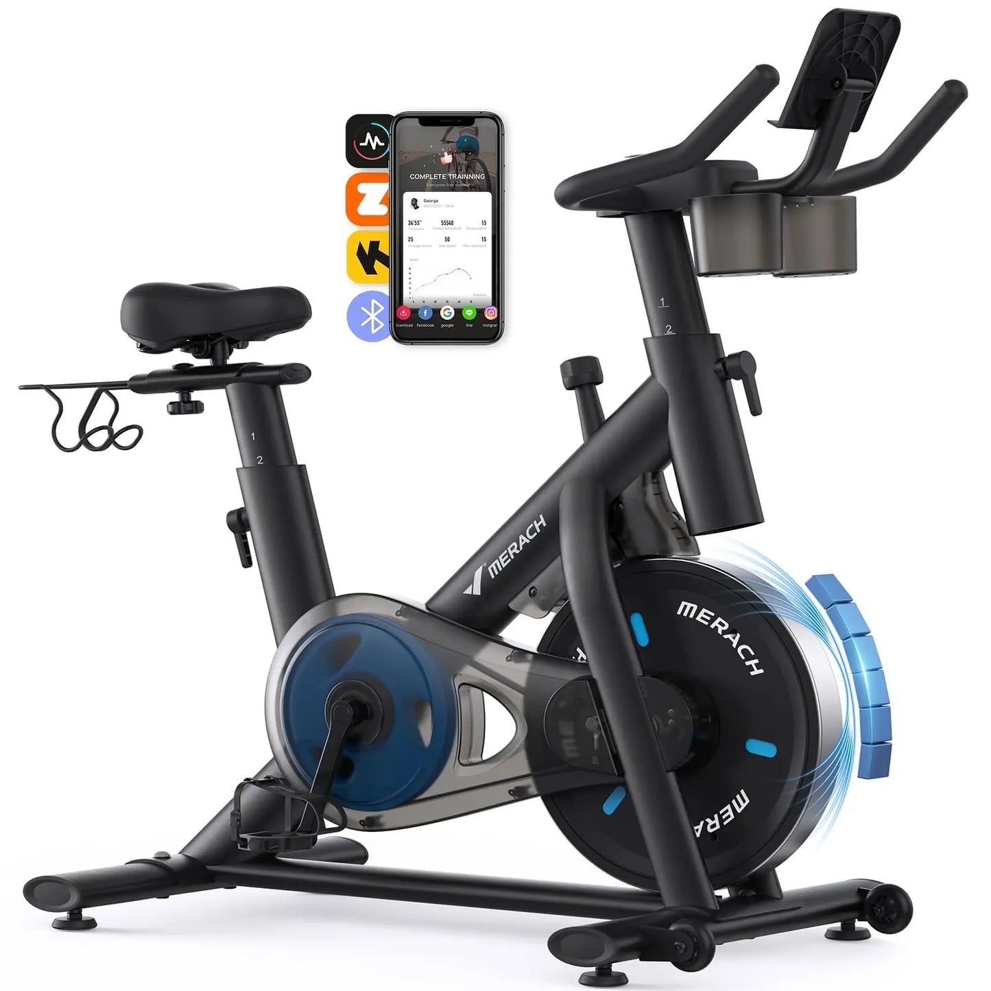 Merach Magnetic Stationary Exercise Bike With Bluetooth