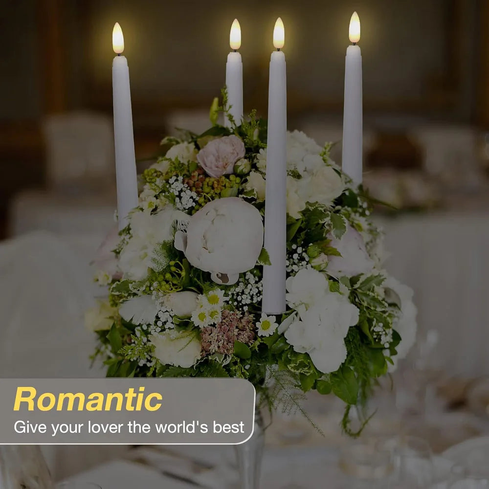 Flameless Led Taper Candles With Remote Timer And Home Decor