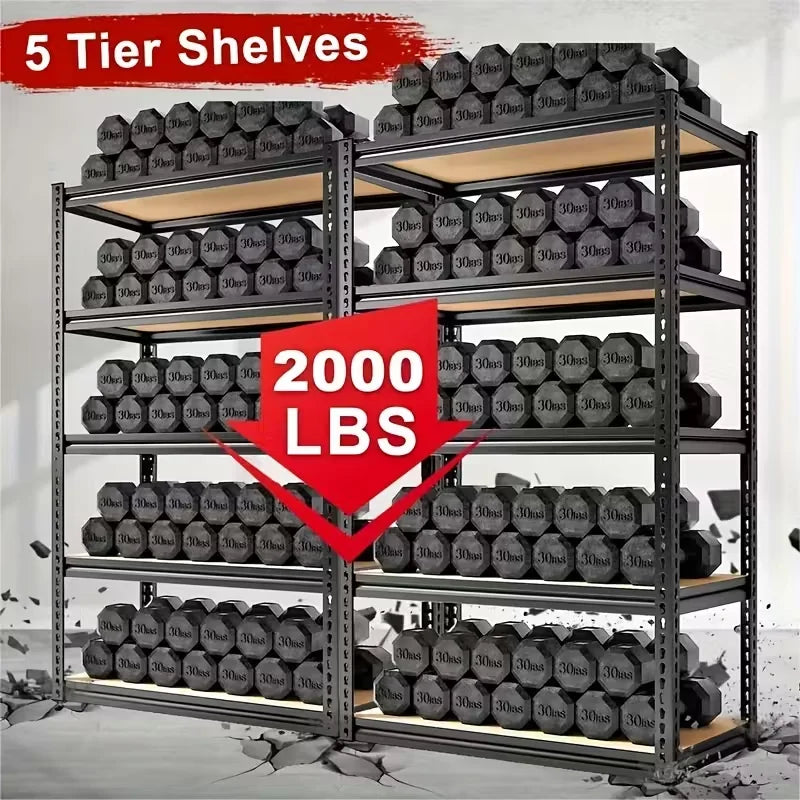 Heavy Duty Metal Storage Rack Adjustable Height Industrial Shelving Unit