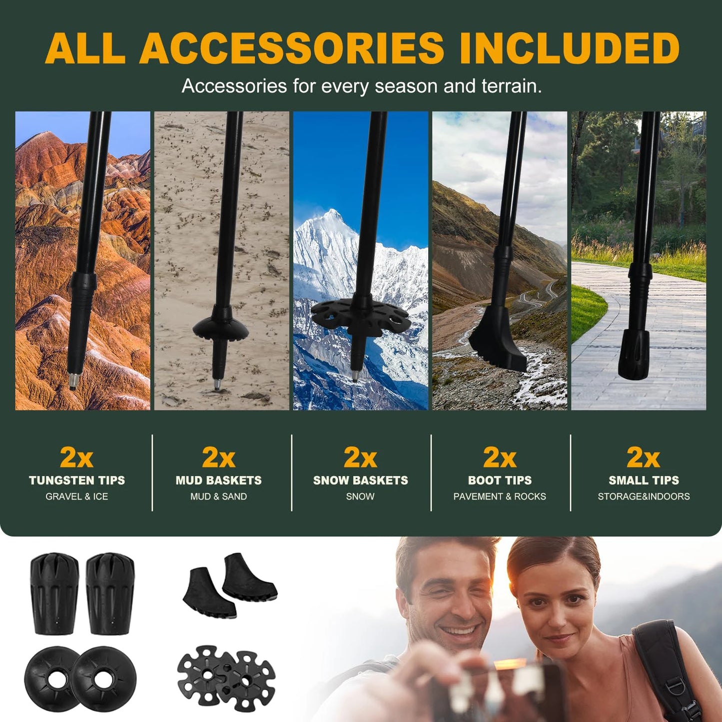 Ultralight Aluminum Alloy Folding Trekking Pole For Hiking And Mountaineering