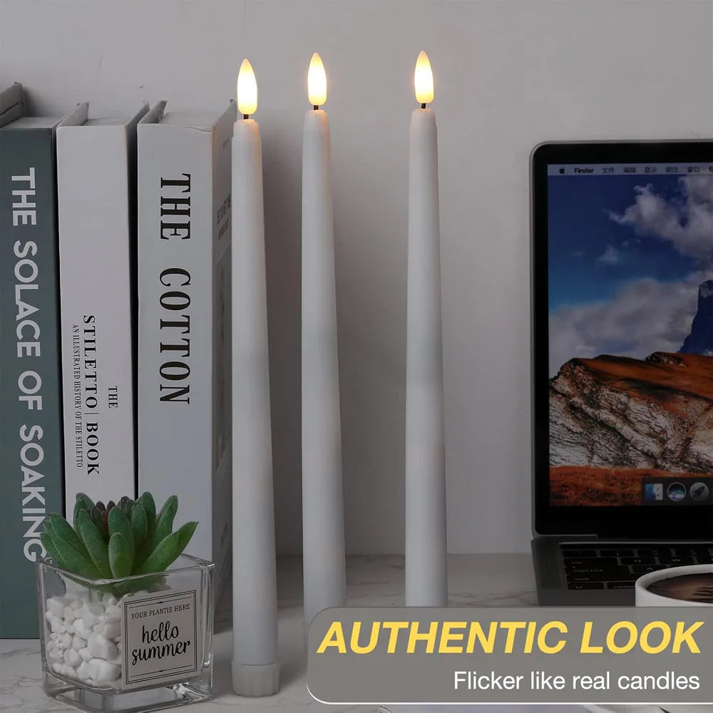 Flameless Led Taper Candles With Remote Timer And Home Decor