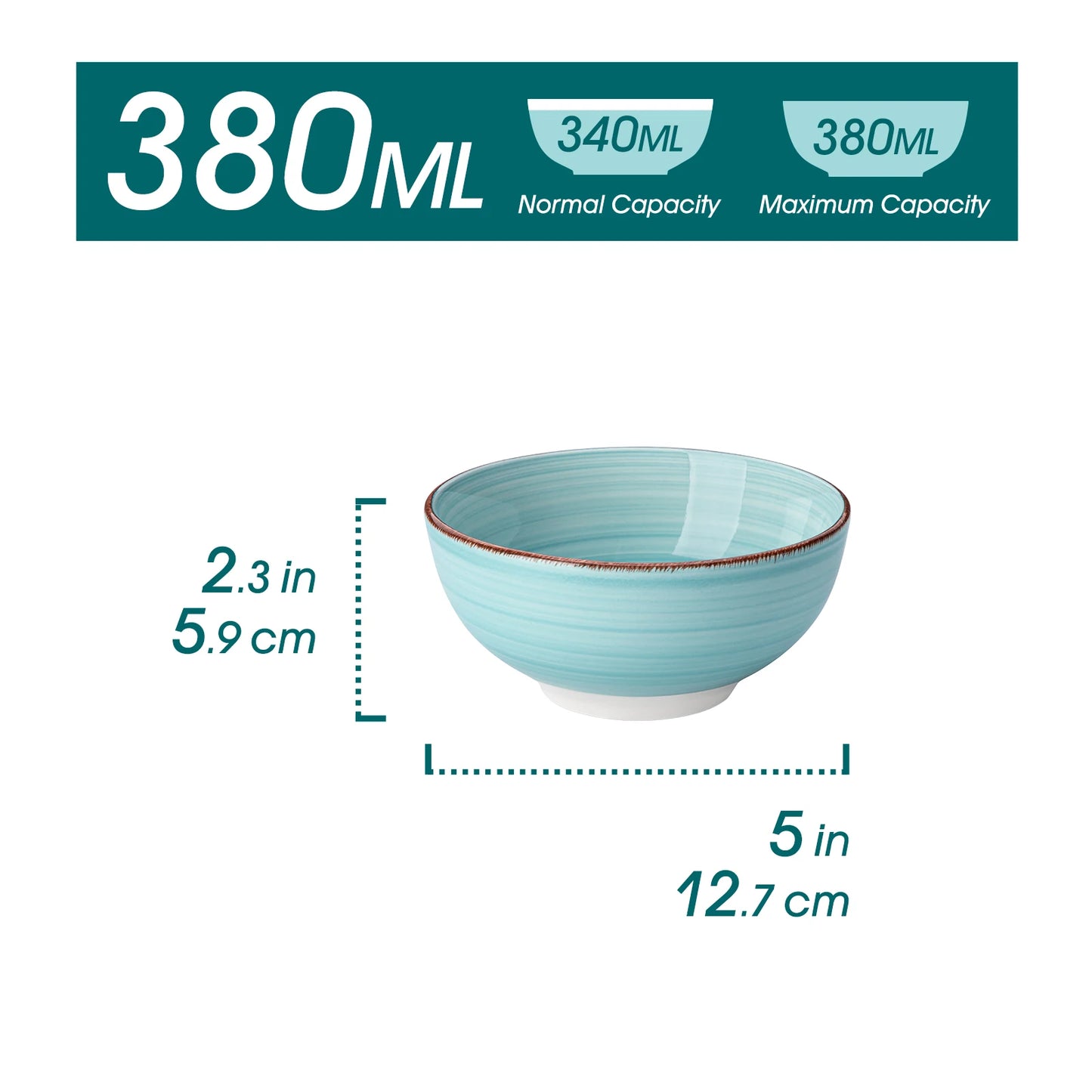 Malacasa Handpainted Ceramic Serving Bowl Set For Dining
