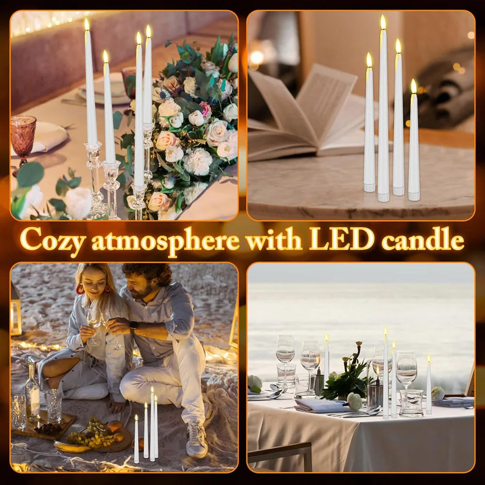Flameless Led Taper Candles With Remote Timer And Home Decor