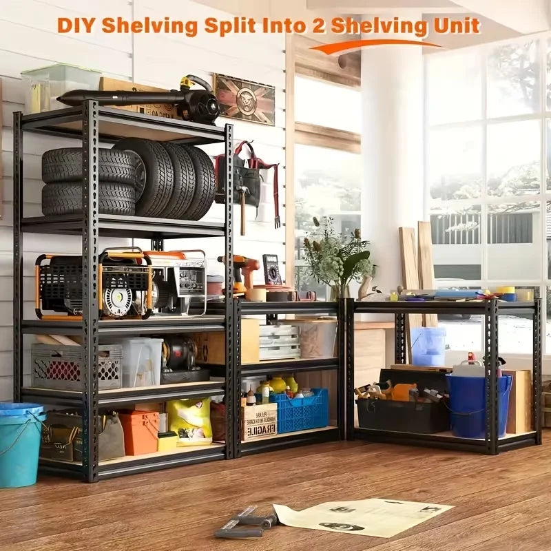 Heavy Duty Metal Storage Rack Adjustable Height Industrial Shelving Unit