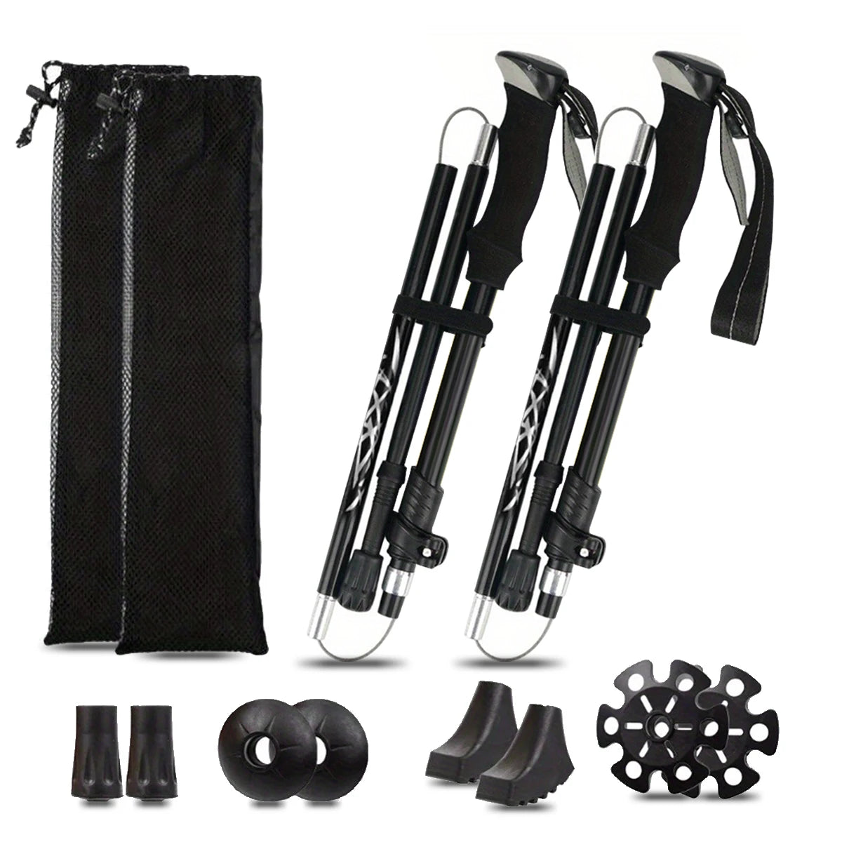 Ultralight Aluminum Alloy Folding Trekking Pole For Hiking And Mountaineering