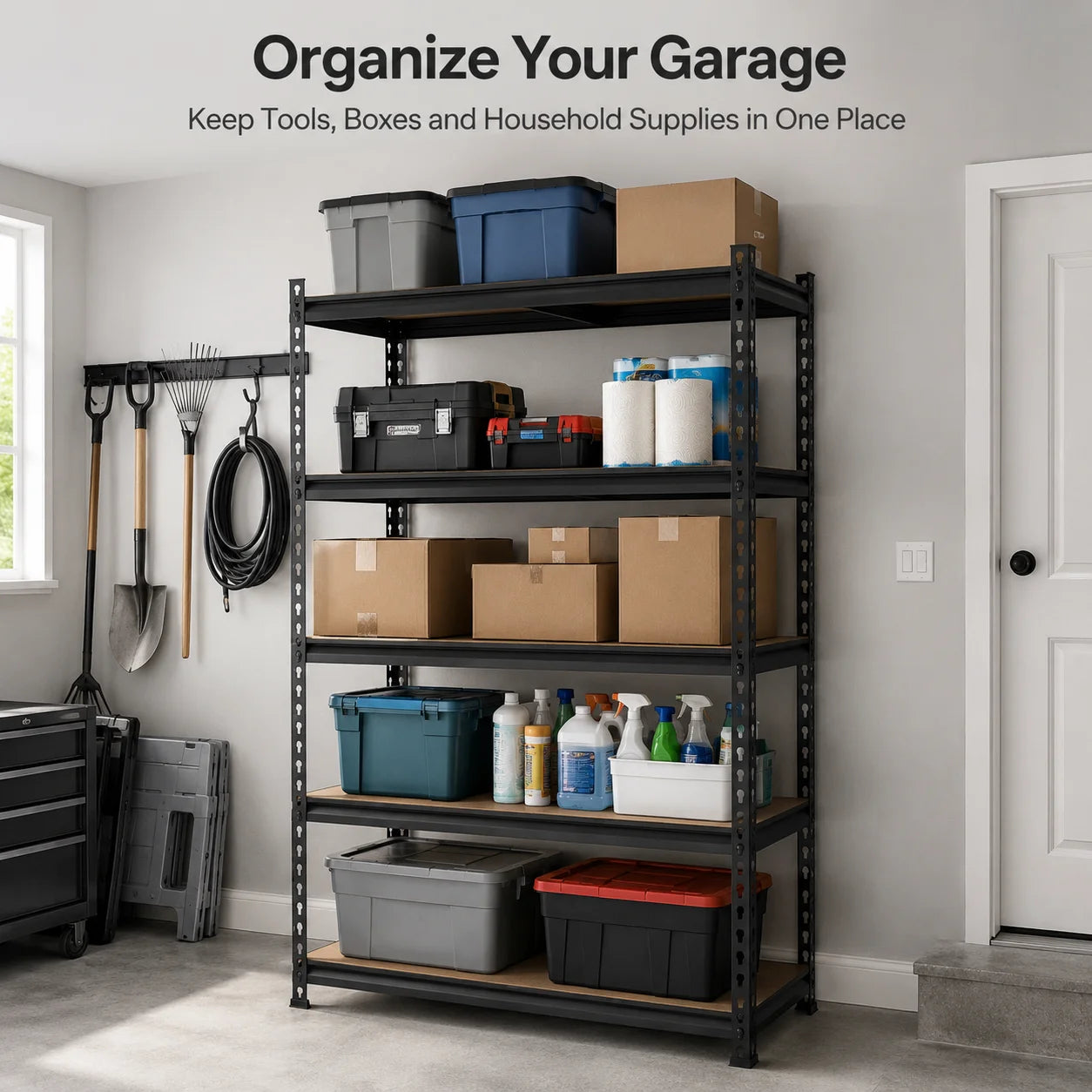 Heavy Duty Metal Storage Rack 5 Tier Utility Shelf