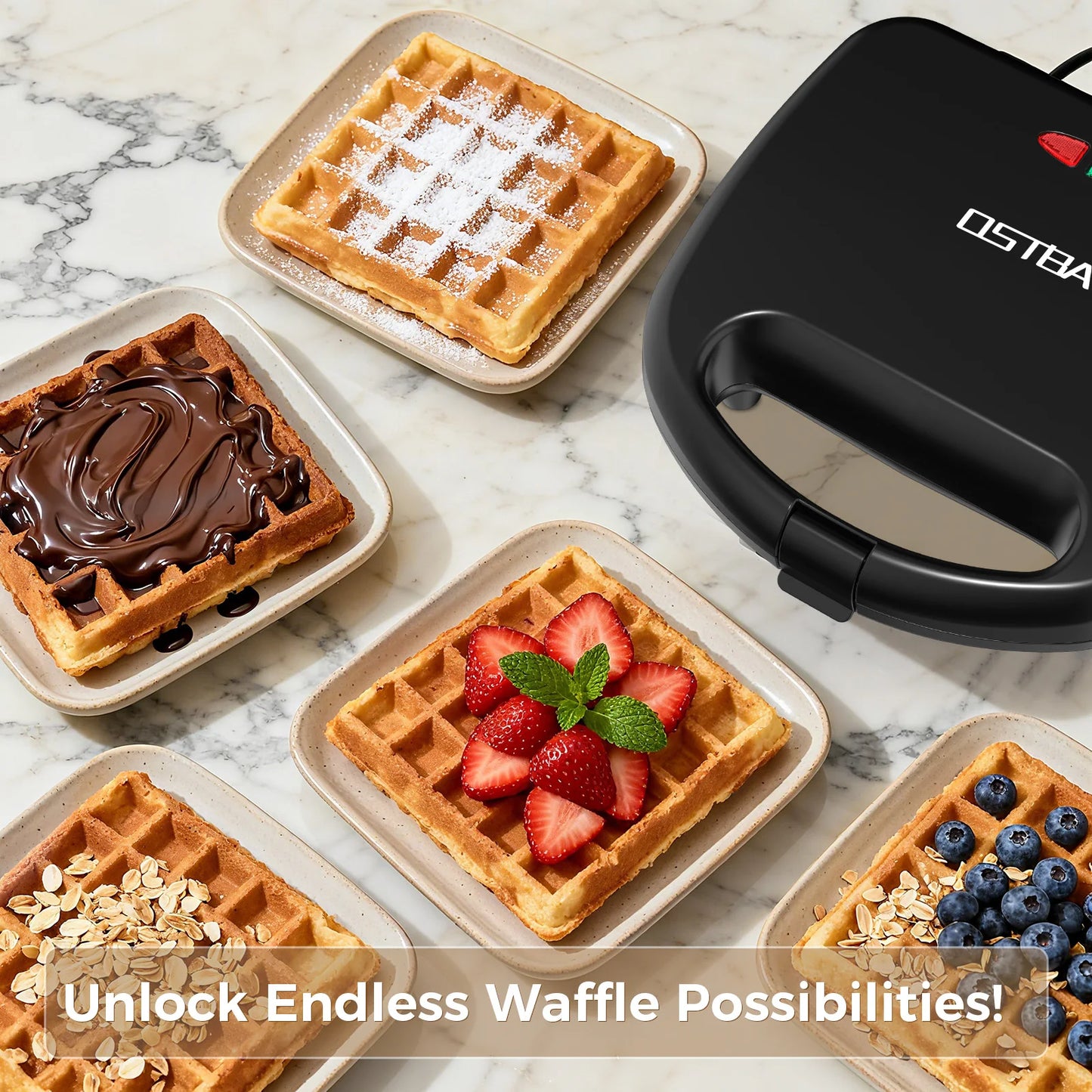Yashe 2 Slice Waffle Maker With Non Stick Plates