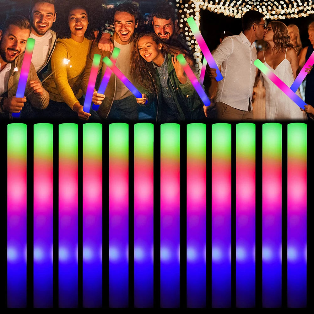 Glowing Party Decoration Set With Led Glasses And Foam Sticks