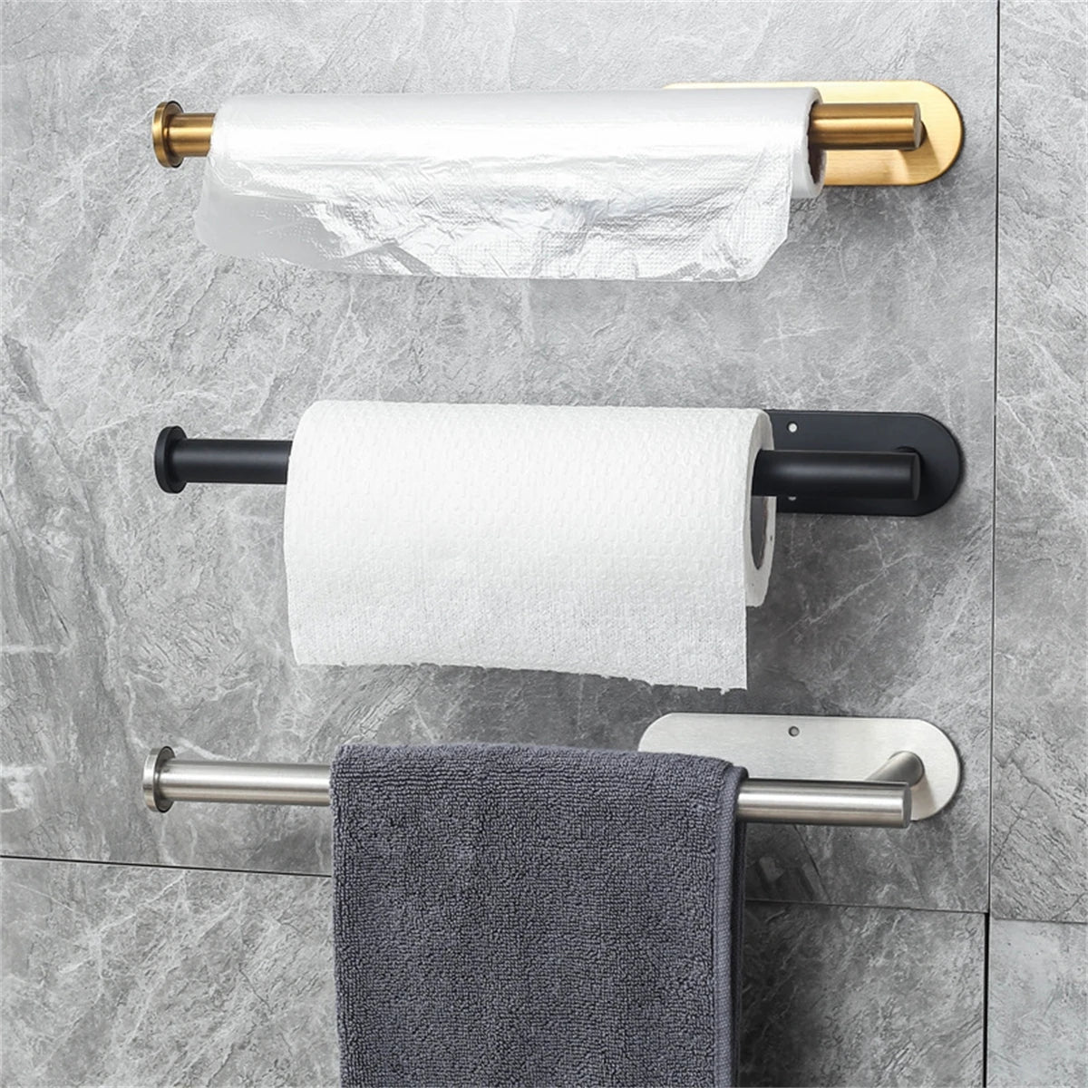 Metal Adhesive Paper Towel Holder For Kitchen Storage