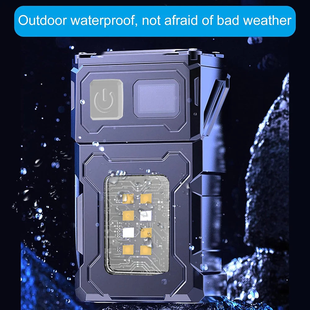 Rechargeable Led Flashlight With Tail Magnet And Cob Work Light