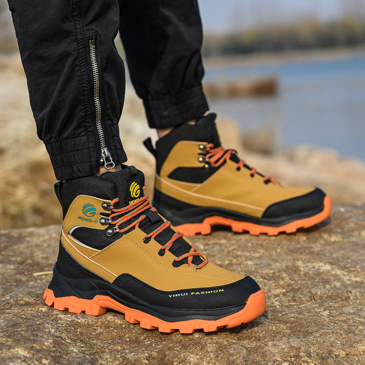 VEIGAR Men's Breathable Steel Toe Anti Puncture Safety Work Boots