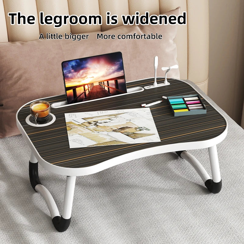 Dayika Wooden Laptop Bed Tray Table With Cup Holder