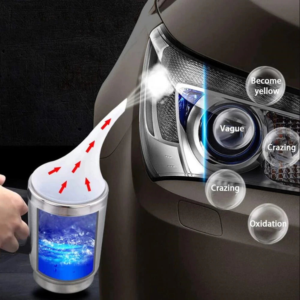 Car Headlight Repair Kit With Chemical Polish Tools