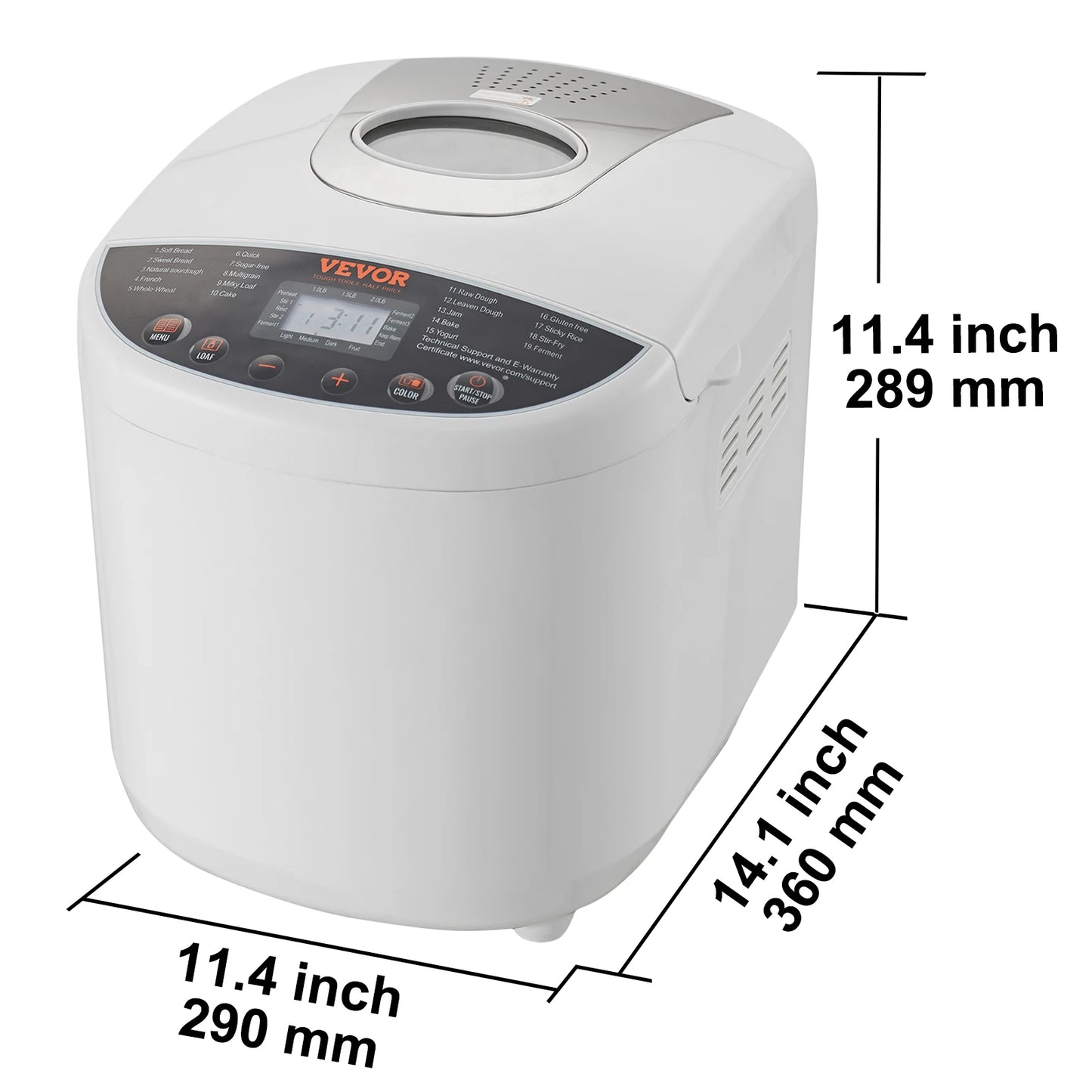 SucceBuy 15-in-1 Automatic Bread Maker With Nonstick Pan