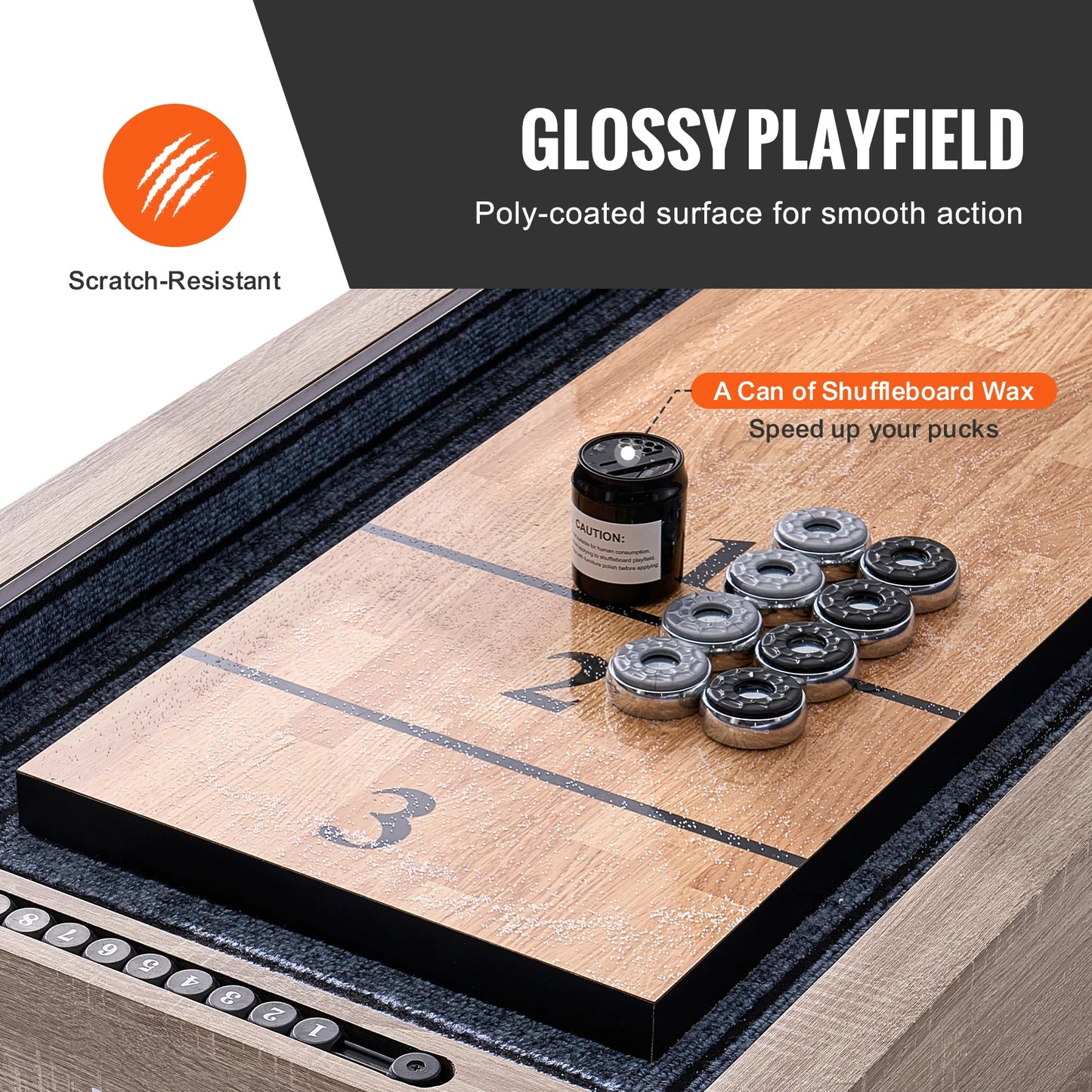 SucceBuy Led Shuffleboard Table With Bowling Combo For Family Games