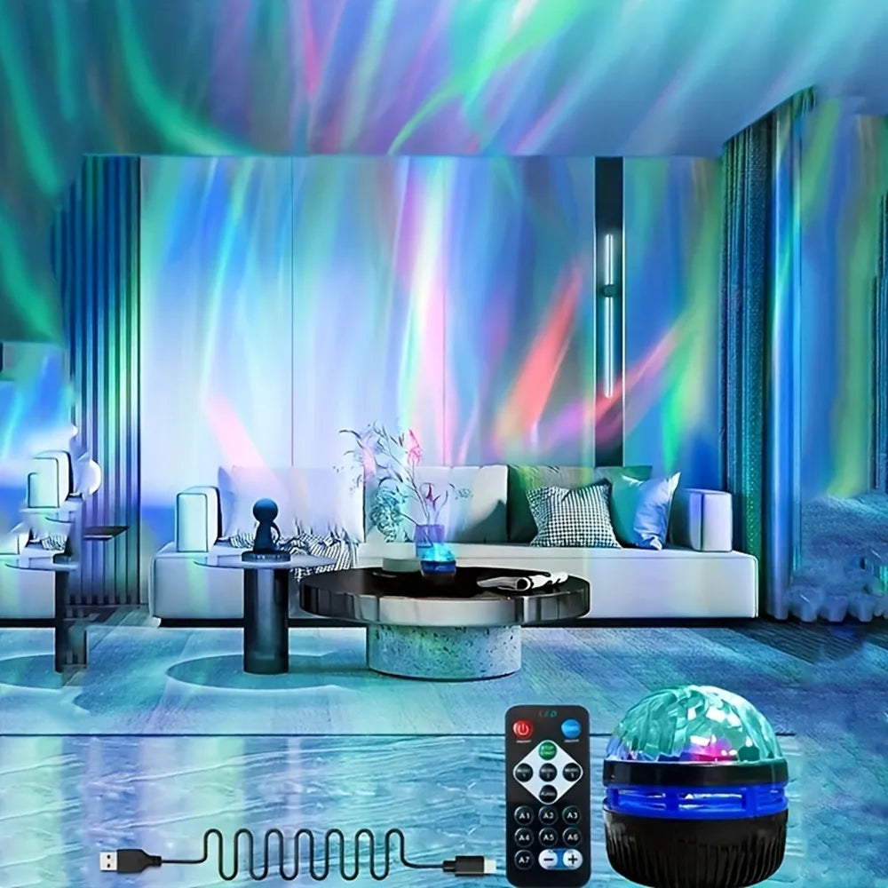 Led Starry Sky Northern Light Projector With Remote And Auto Rotate