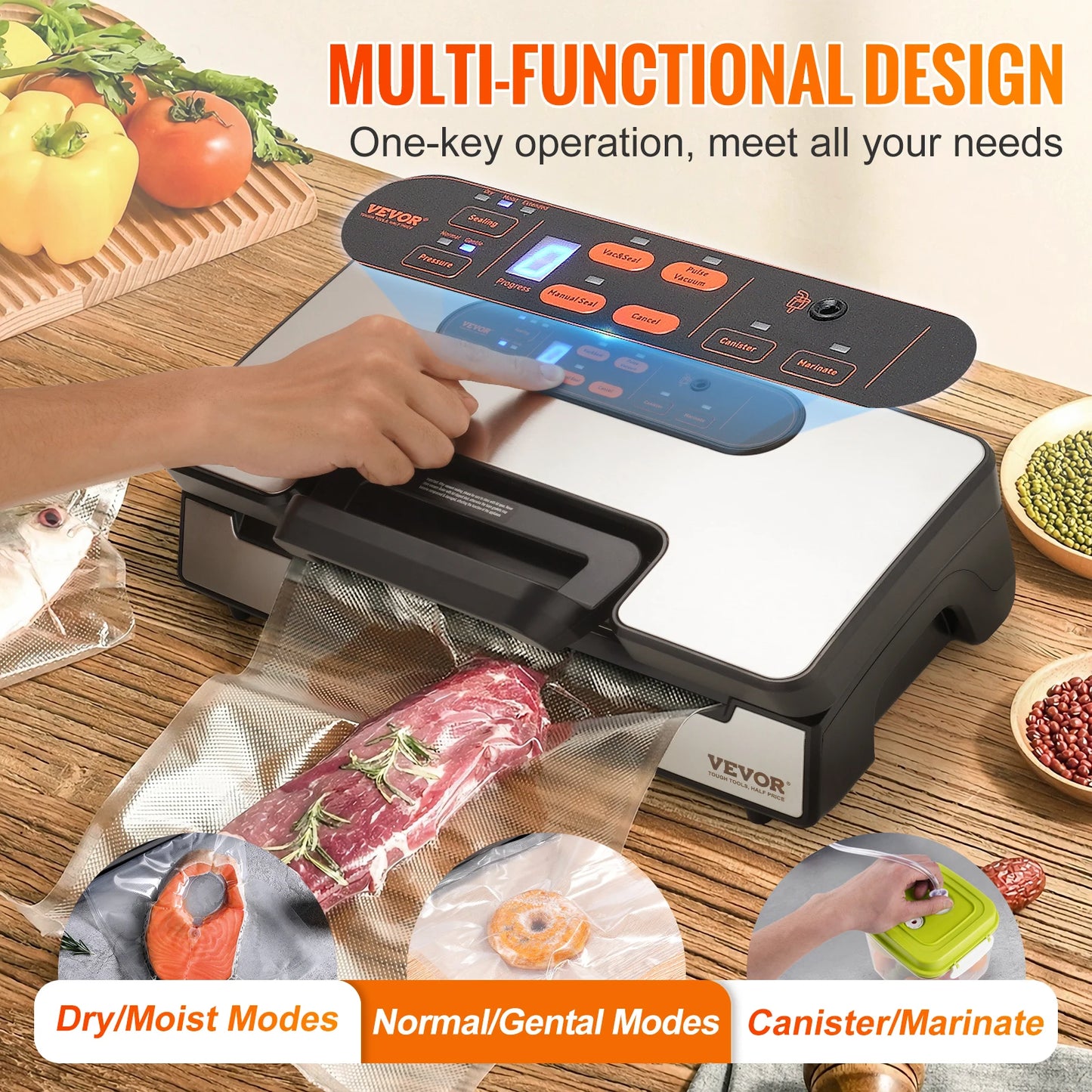 Succebuy 130W Vacuum Sealer Food Packaging Machine With Adapter And Hose