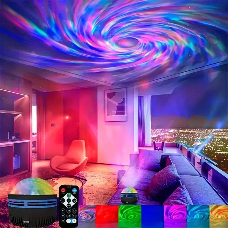 Led Starry Sky Northern Light Projector With Remote And Auto Rotate