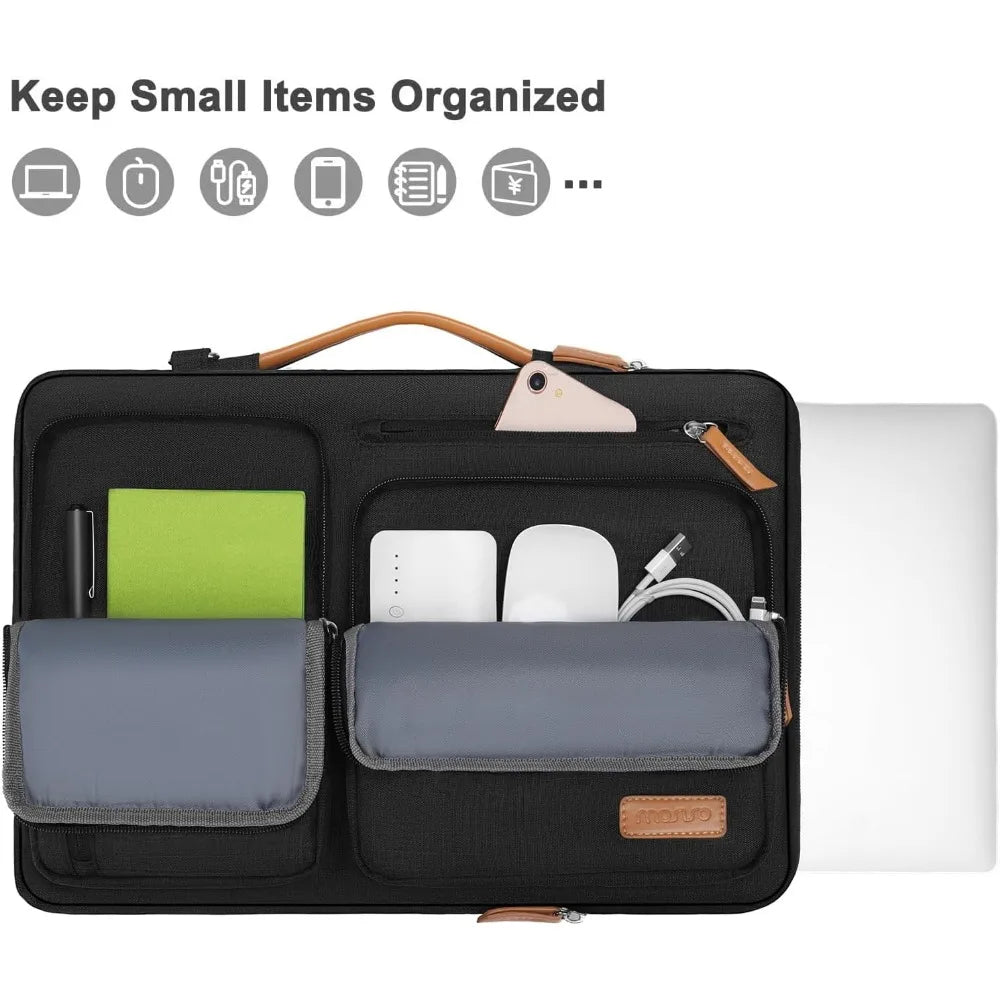 Protective Laptop Shoulder Bag 15.6 Inch Messenger Bag With Zipper Pockets