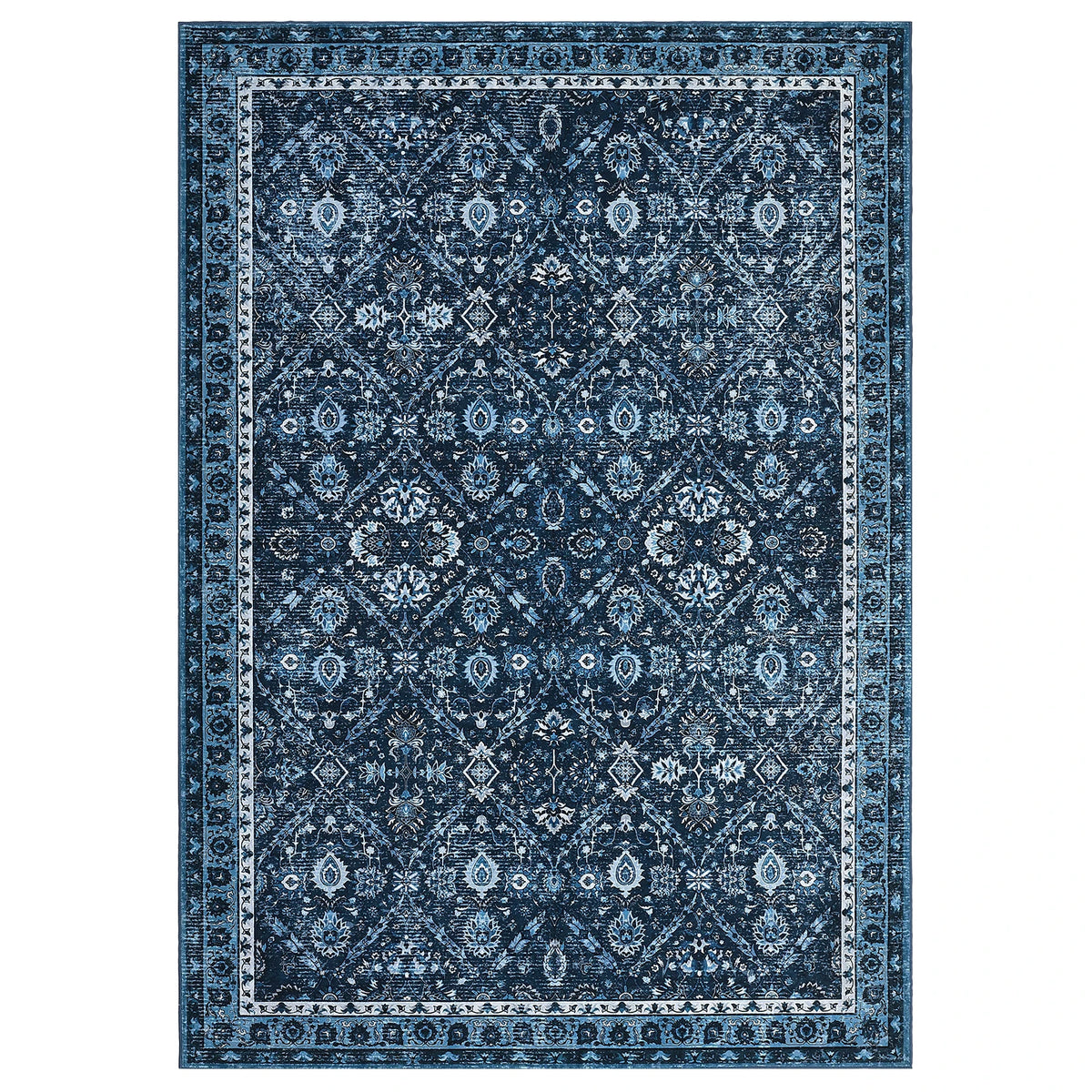 Washable Non Slip Moroccan Trellis Rug for Living Room