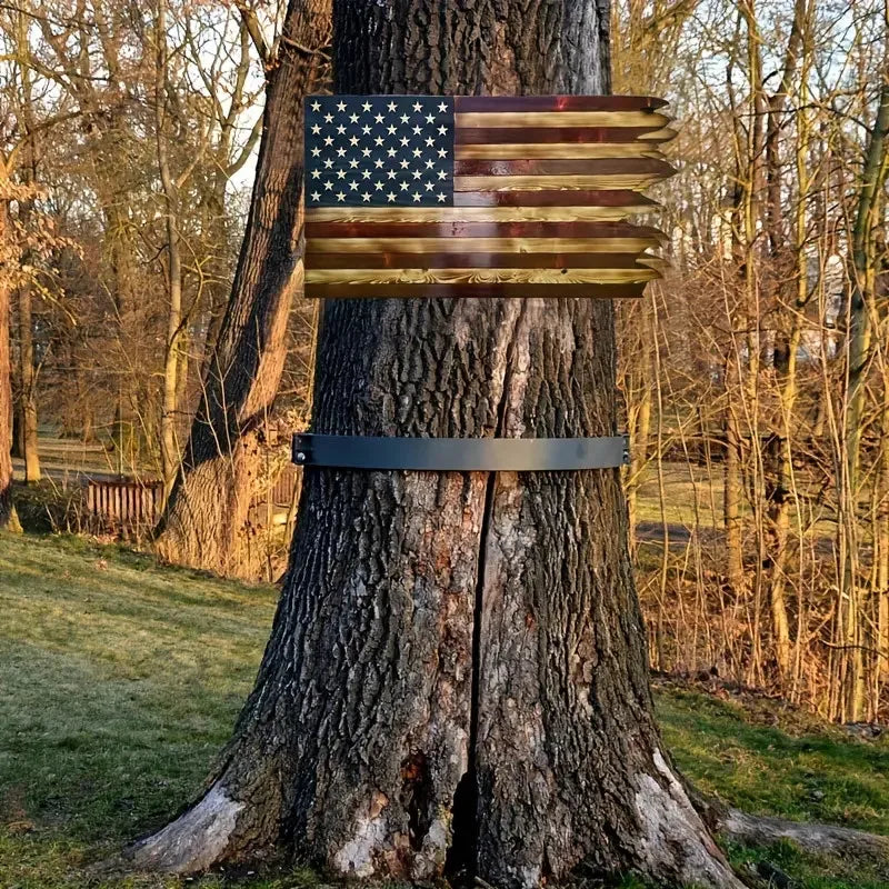 Wooden American Flag Independence Day Wall Decoration for Home Decor