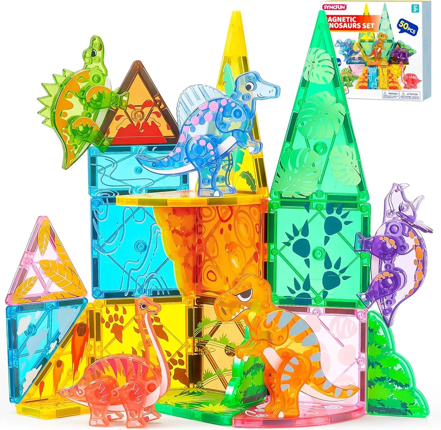 Joyfy Magnetic Building Tiles 3D Construction Blocks Play Set