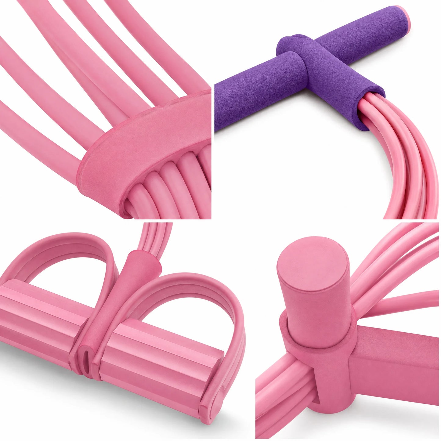 Six Tube Resistance Band Trainer For Full Body Fitness Exercise
