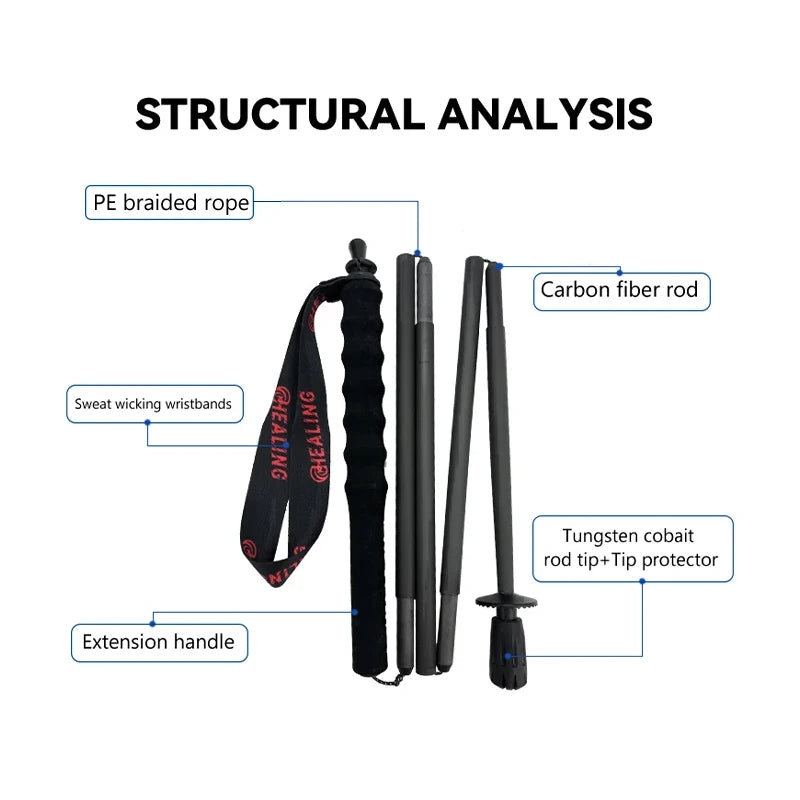 Okhealing Carbon Fiber Foldable Antishock Trekking Poles