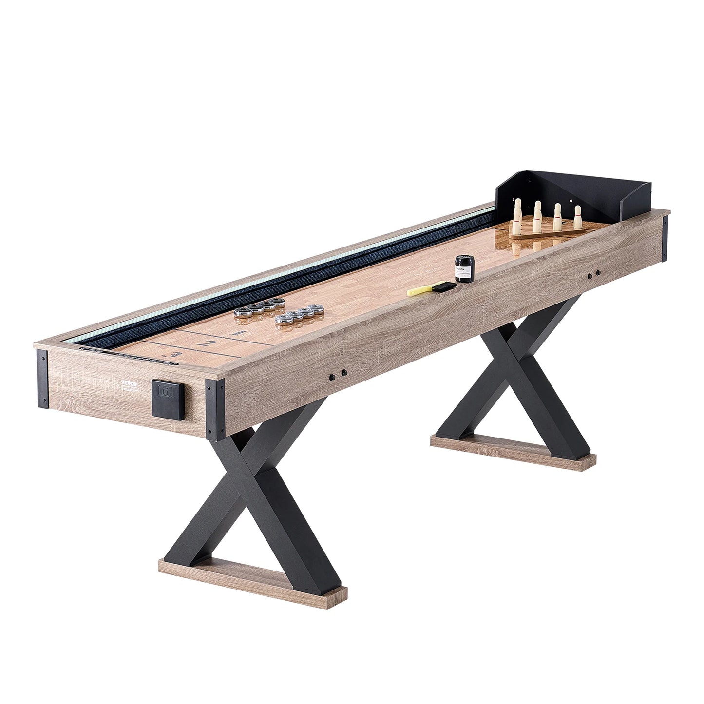 SucceBuy Led Shuffleboard Table With Bowling Combo For Family Games