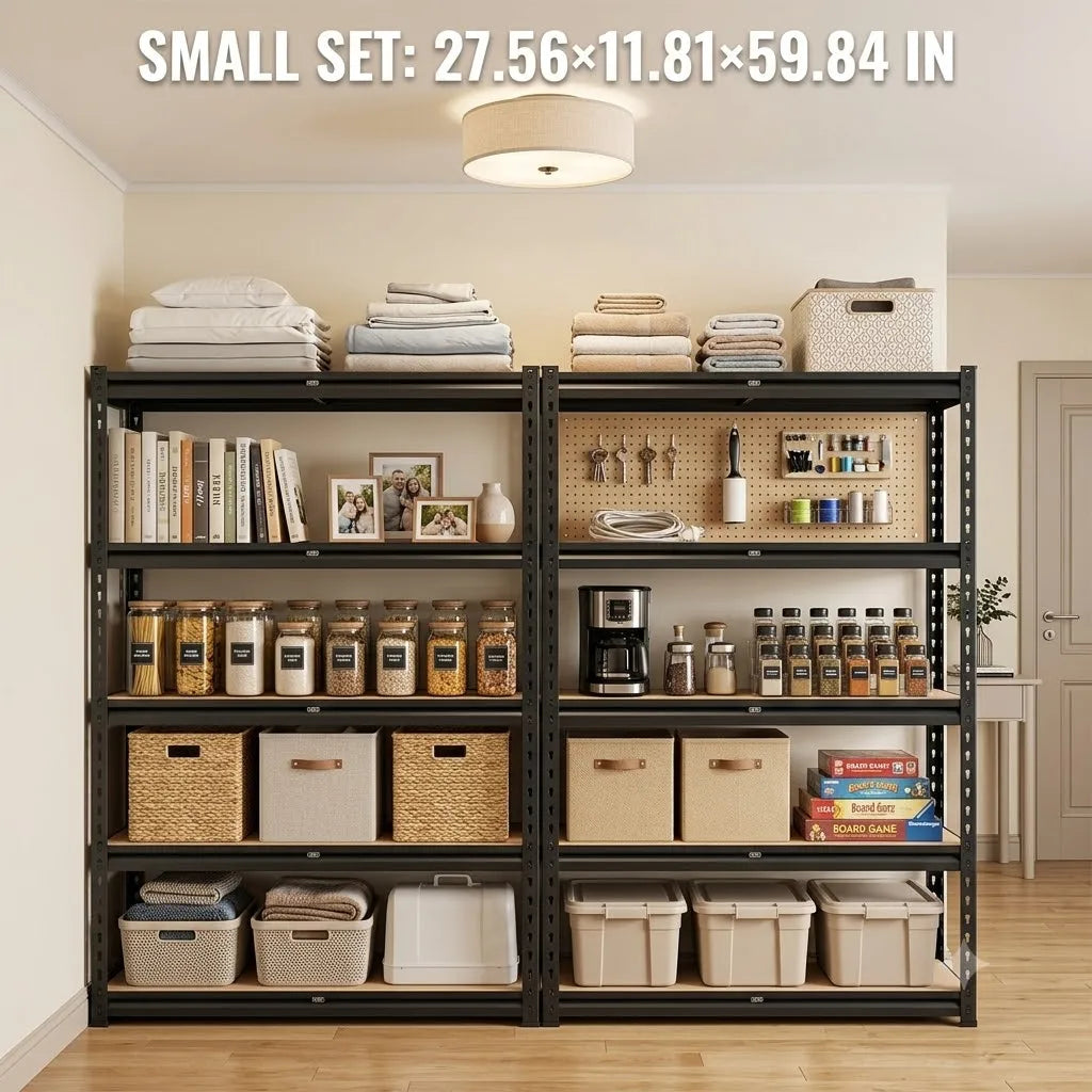 Heavy Duty Five Tier Adjustable Metal Wood Storage Rack