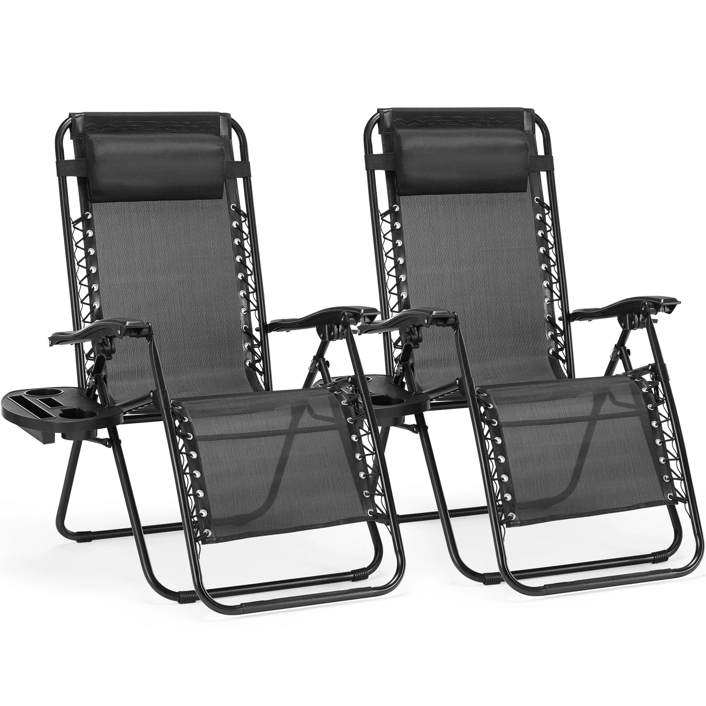 JHK Zero Gravity Portable Outdoor Recliner With Cup Holder