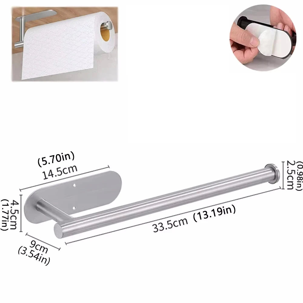 Metal Adhesive Paper Towel Holder For Kitchen Storage