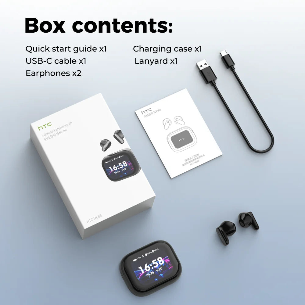 Wireless Bluetooth Earphones With Active Noise Cancellation And Touch Control
