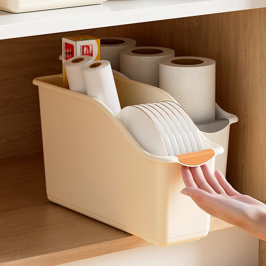 Plastic Under Sink Organizer With Wheels For Kitchen Cabinet Storage