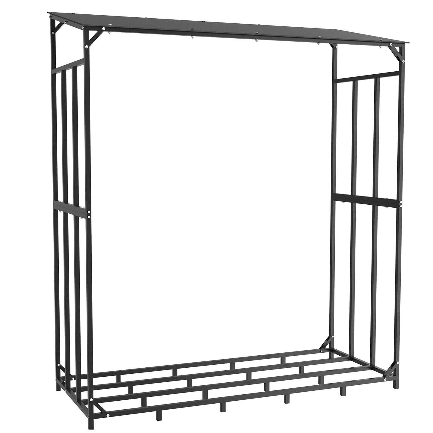 Heavy Duty Metal Outdoor Firewood Rack With Waterproof Cover
